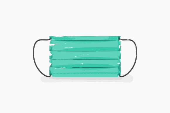 Brush Strokes Rectangle Medical Mask Graphics