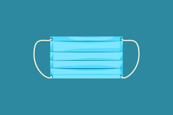 Isolated Rectangle Medical Mask Vector Graphics