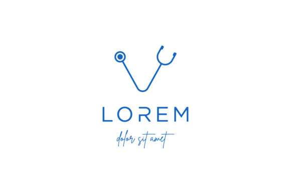 Letter V Stethoscope Medical Logo Graphics and Logos
