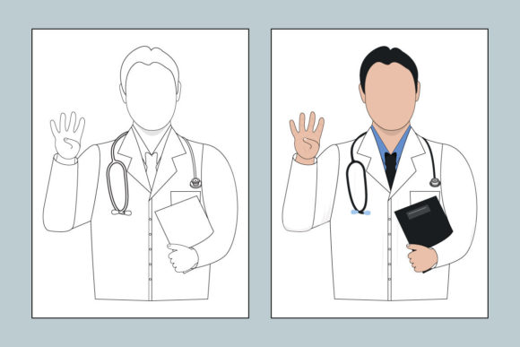 Medical Doctor Line Art Coloring Page Graphics and Coloring Pages Amp