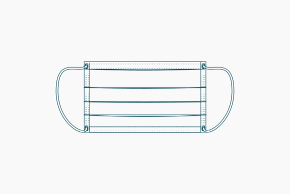 Outline Style Rectangle Medical Mask Graphics