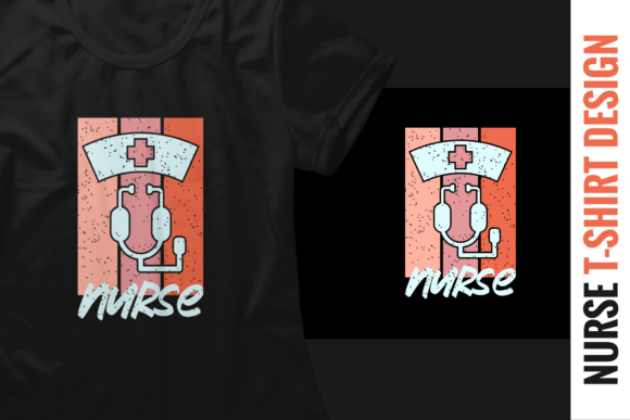 Retro Nurse T-shirt Design for Graphics and Print Templates